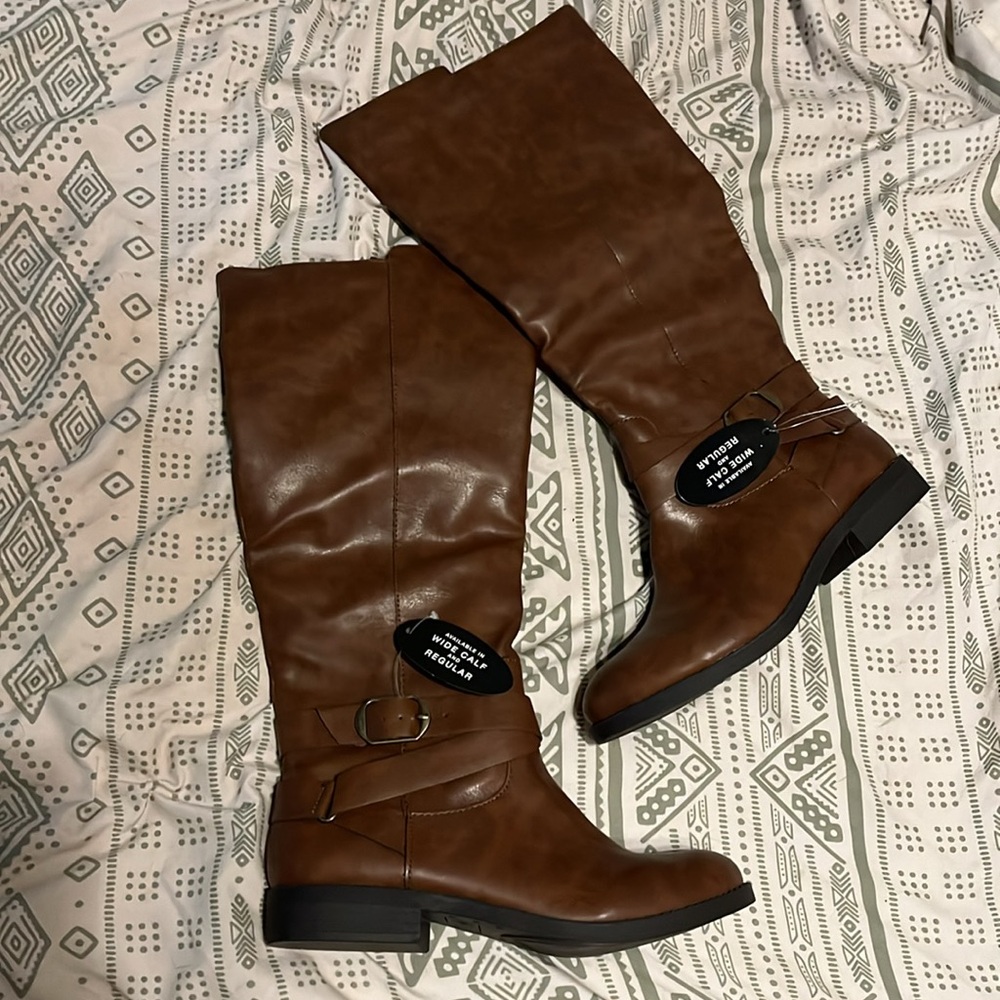 Macy’s Style n Co tall brown boots.